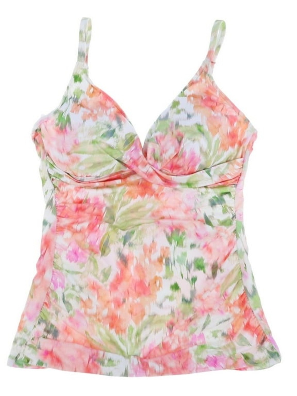 🆕 Lauren Ralph Lauren Women's Floral-Print Tankini Top Pink Green Size 8